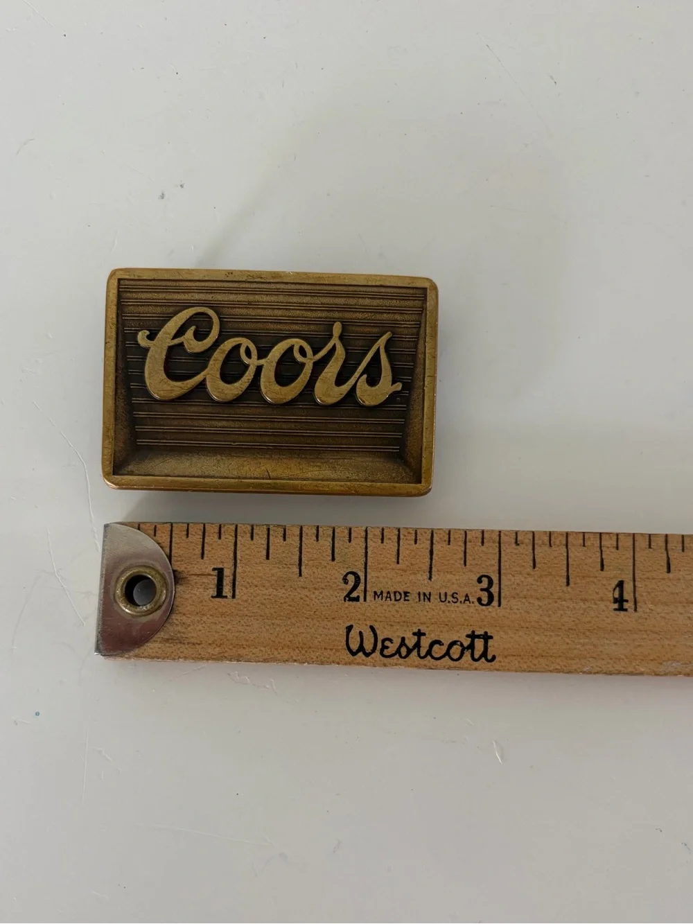 Coors Vintage Brass-Tone Script Logo Beer Advertising Belt Buckle